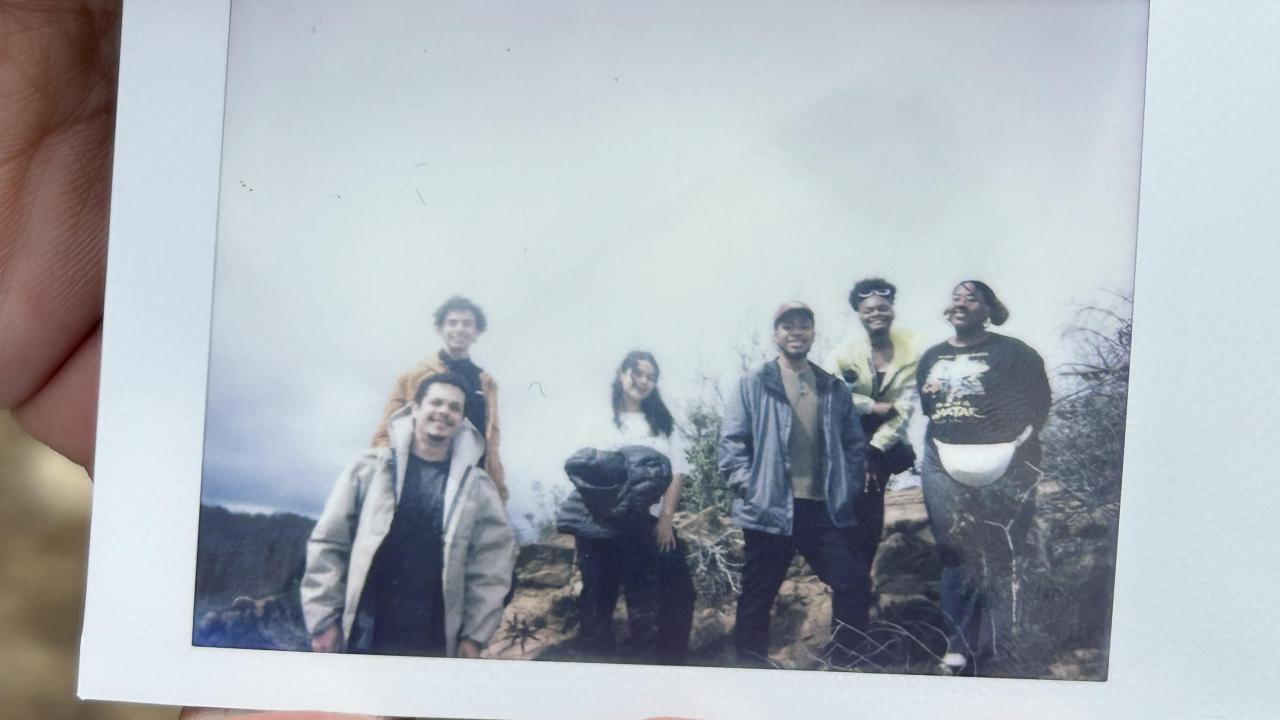 Photo of a polaroid group photo