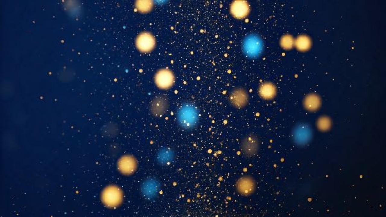blue and gold lights