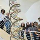 PREP scholars on the stairwell of Green Hall